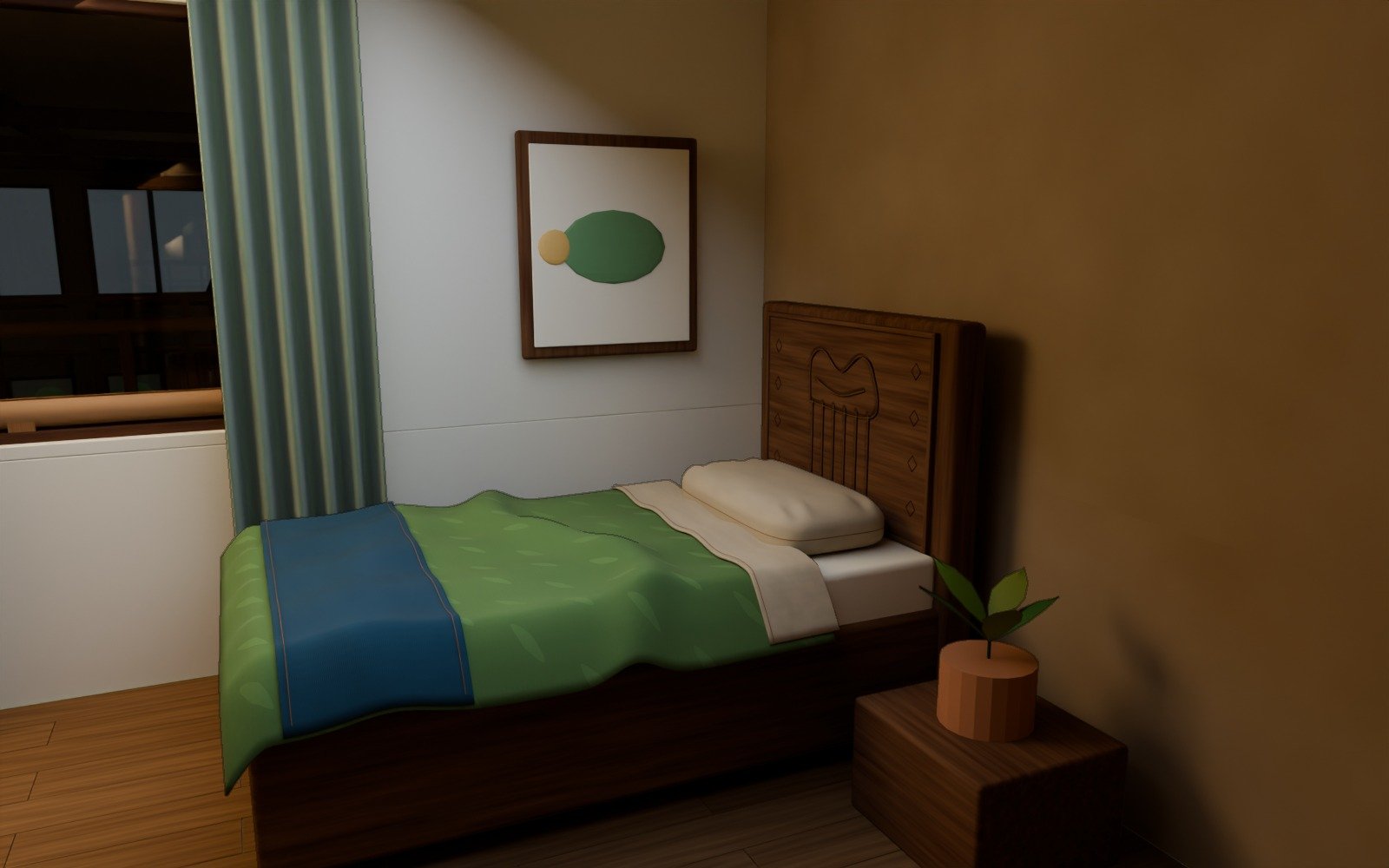 U02 · Eliora doorway and bedside
