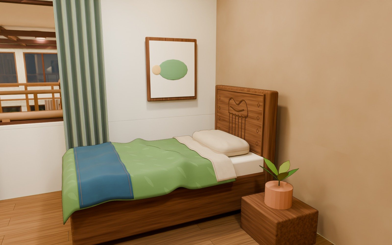 U02 · Eliora doorway and bedside